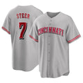 My Store C.Reds #7 Spencer Steer Player Gray Home Game Stitched Jerseys