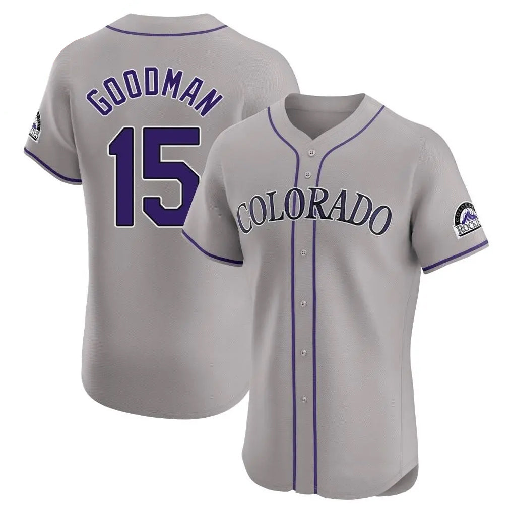 My Store C.Rockies #15 Hunter Goodman Player Gray Limited Elite Home Stitched Jerseys
