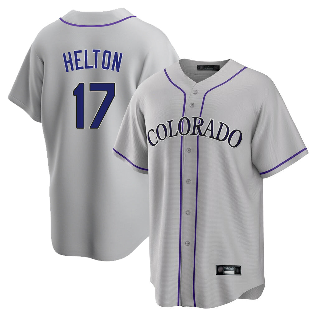 My Store  C.Rockies #17 Todd Helton Player Gray Game Home Stitched Jerseys