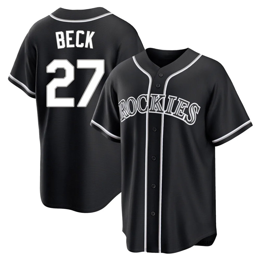 My Store  C.Rockies #27 Jordan Beck Player Black Fashion Out Home Game Stitched Jerseys