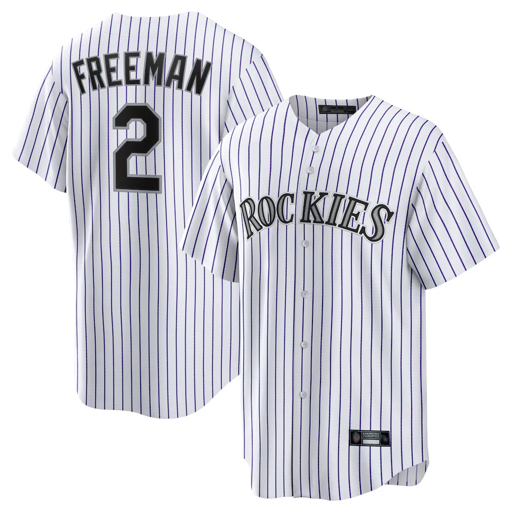 My Store  C.Rockies #2 Tyler Freeman Player White Game Home Stitched Jerseys