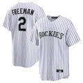 My Store  C.Rockies #2 Tyler Freeman Player White Game Home Stitched Jerseys