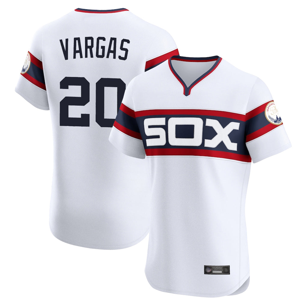 My Store C.White Sox #20 Miguel Vargas Player White T-shirt Limited Elite Home Stitched Jerseys
