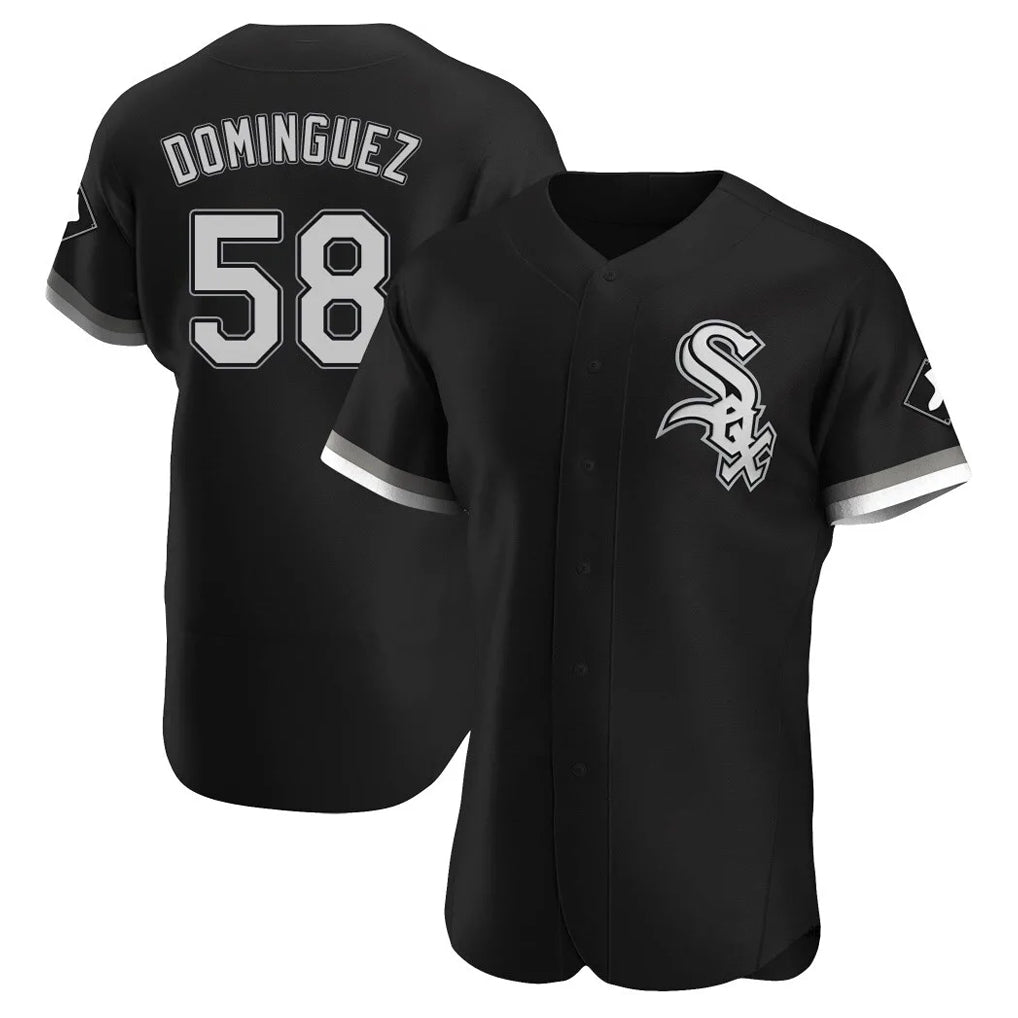My Store C.White Sox #58 Seranthony Dom¨ªnguez Player Black Limited Elite Home Stitched Jerseys
