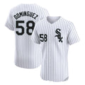 My Store C.White Sox #58 Seranthony Dom¨ªnguez Player White Stripe Limited Elite Home Stitched Jerseys