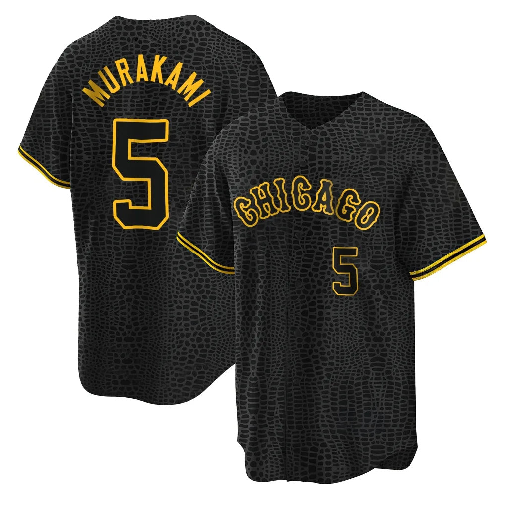 My Store C.White Sox #5 Munetaka Murakami Player Black Snake Skin City Home Game Stitched Jerseys