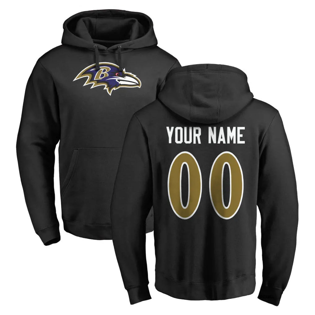 My Store Custom B.Ravens Black Pullover Hoodie Any Name & Numbers Stitched Jerseys
