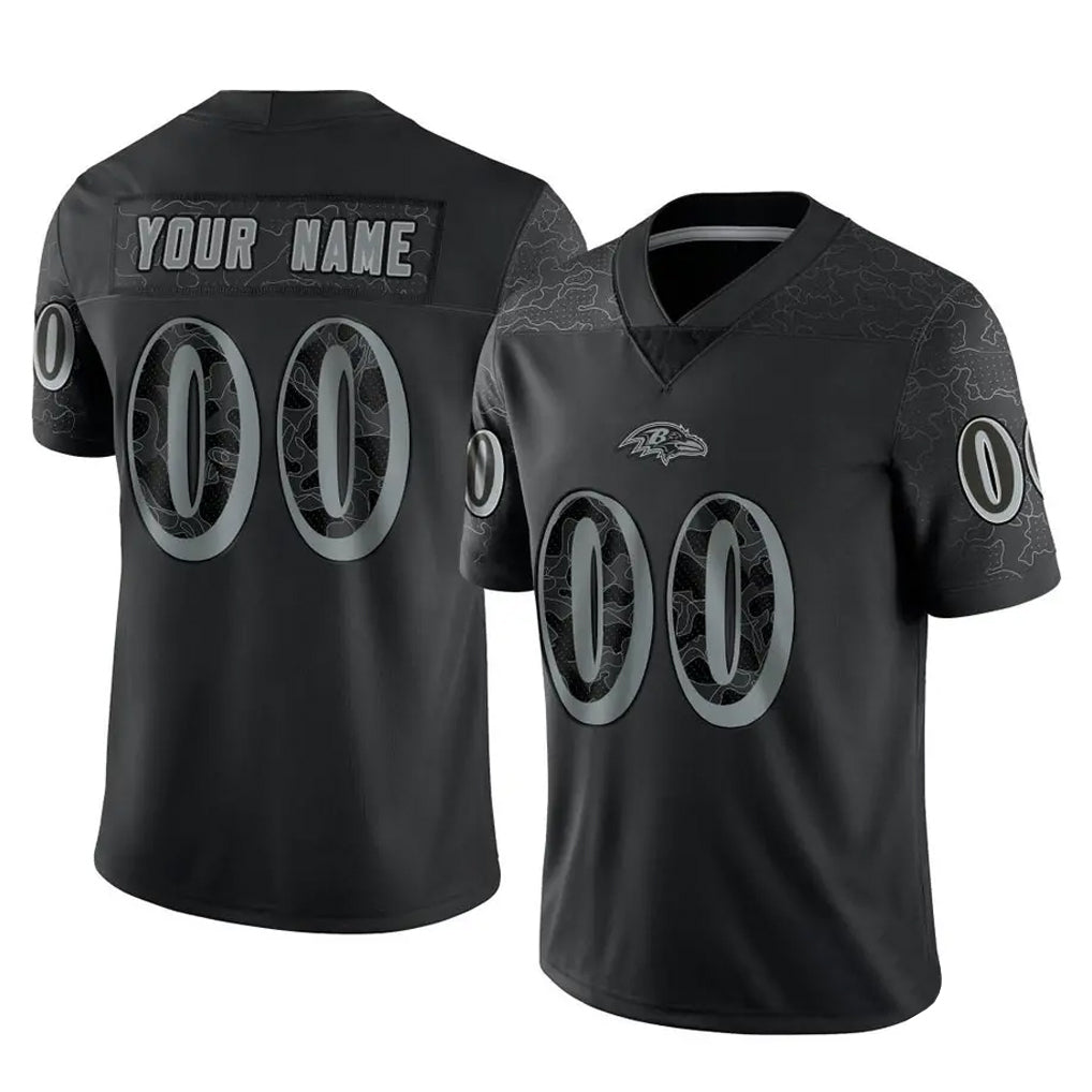 My Store Custom B.Ravens Black RFLCTV Limited Any Name & Numbers Stitched Jerseys