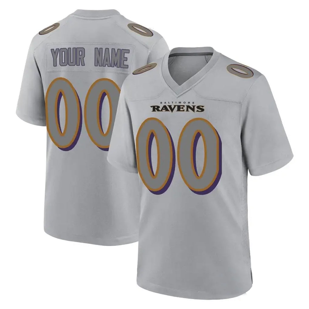 My Store Custom B.Ravens Gray Replica Game Any Name & Numbers Stitched Jerseys