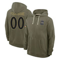 My Store Custom B.Ravens Olive Salute to Service Hoodie Any Name & Numbers Stitched Jerseys
