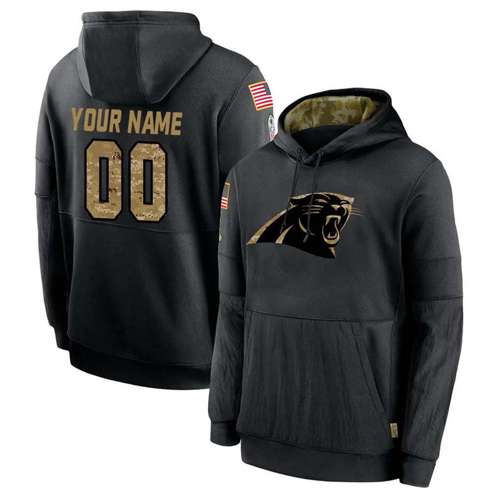 My Store Custom C.Panthers Black Salute to Service Pullover Hoodies Any Name & Numbers Stitched Jerseys