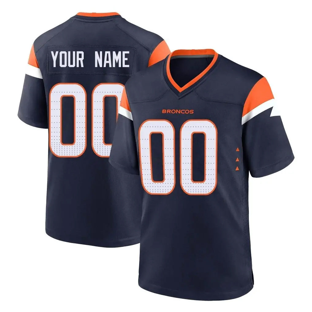 My Store Custom D.Broncos Navy Home Game Any Name & Numbers Stitched Jerseys