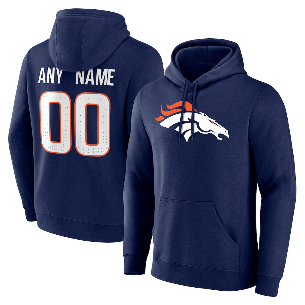 My Store Custom D.Broncos Navy Pullover Hoodie Limited Any Name & Numbers Stitched Jerseys