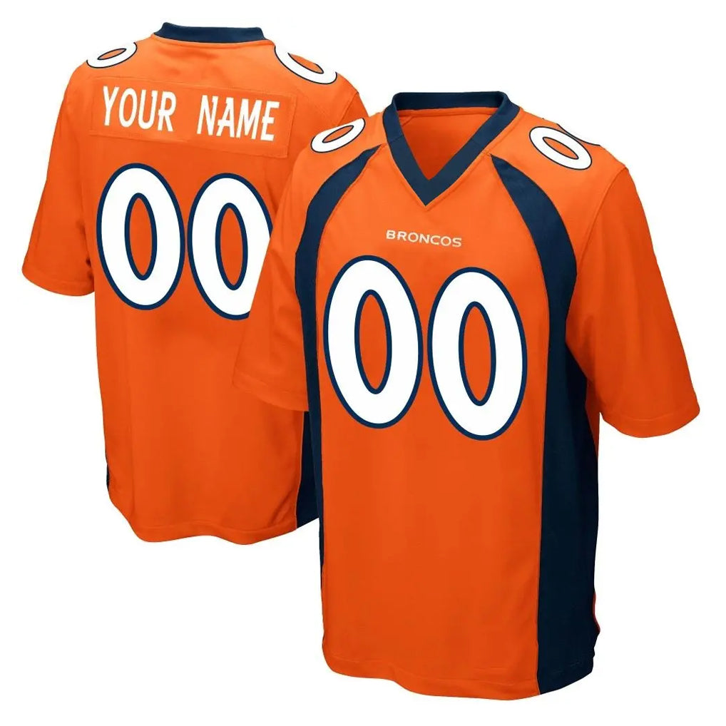 My Store Custom D.Broncos Orange Color Home Game Any Name & Numbers Stitched Jerseys