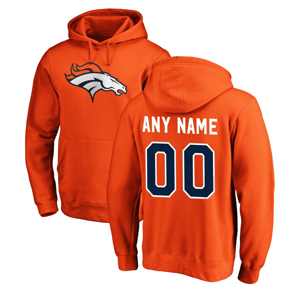 My Store Custom D.Broncos Orange Pullover Hoodie Limited Any Name & Numbers Stitched Jerseys