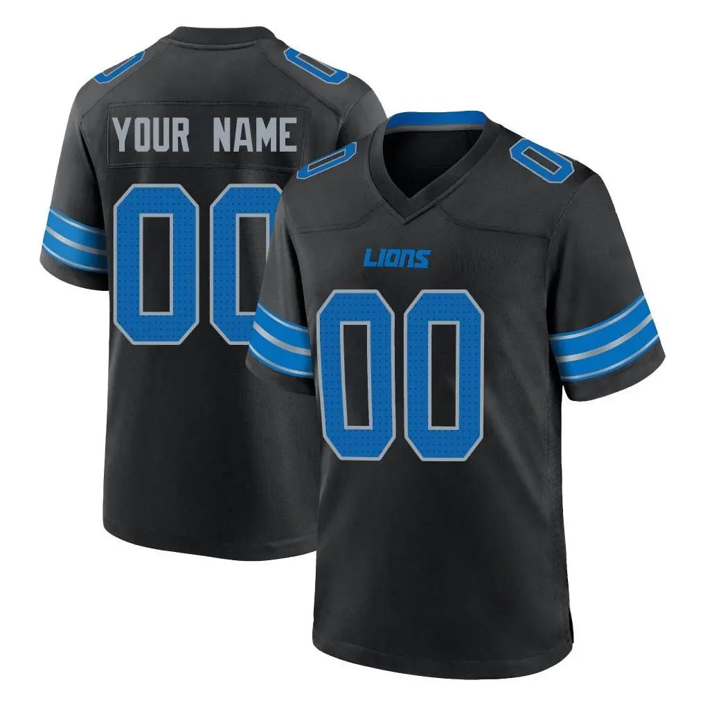 My Store Custom D.Lions Black Alternate Home Game Any Name & Numbers Stitched Jerseys