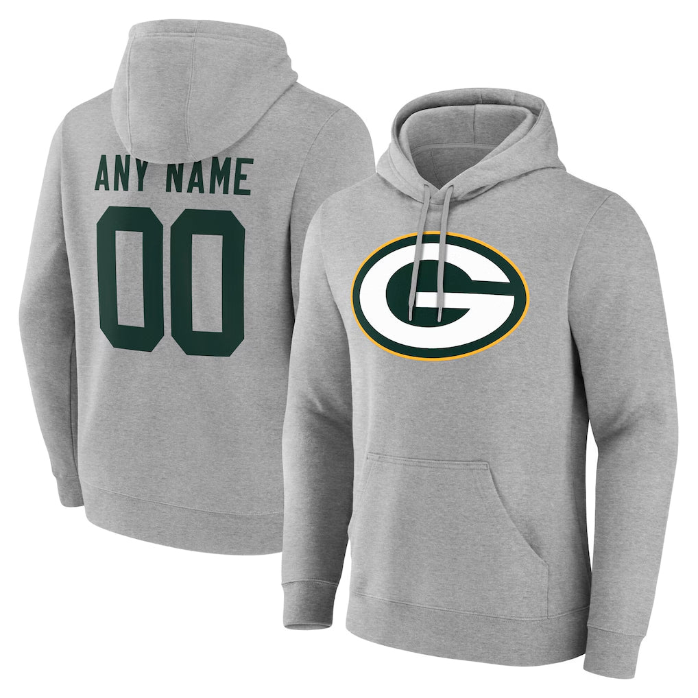My Store Custom GB.Packers Gray Circuit Logo Pullover Hoodies Limited Game Any Name & Numbers Stitched Jerseys