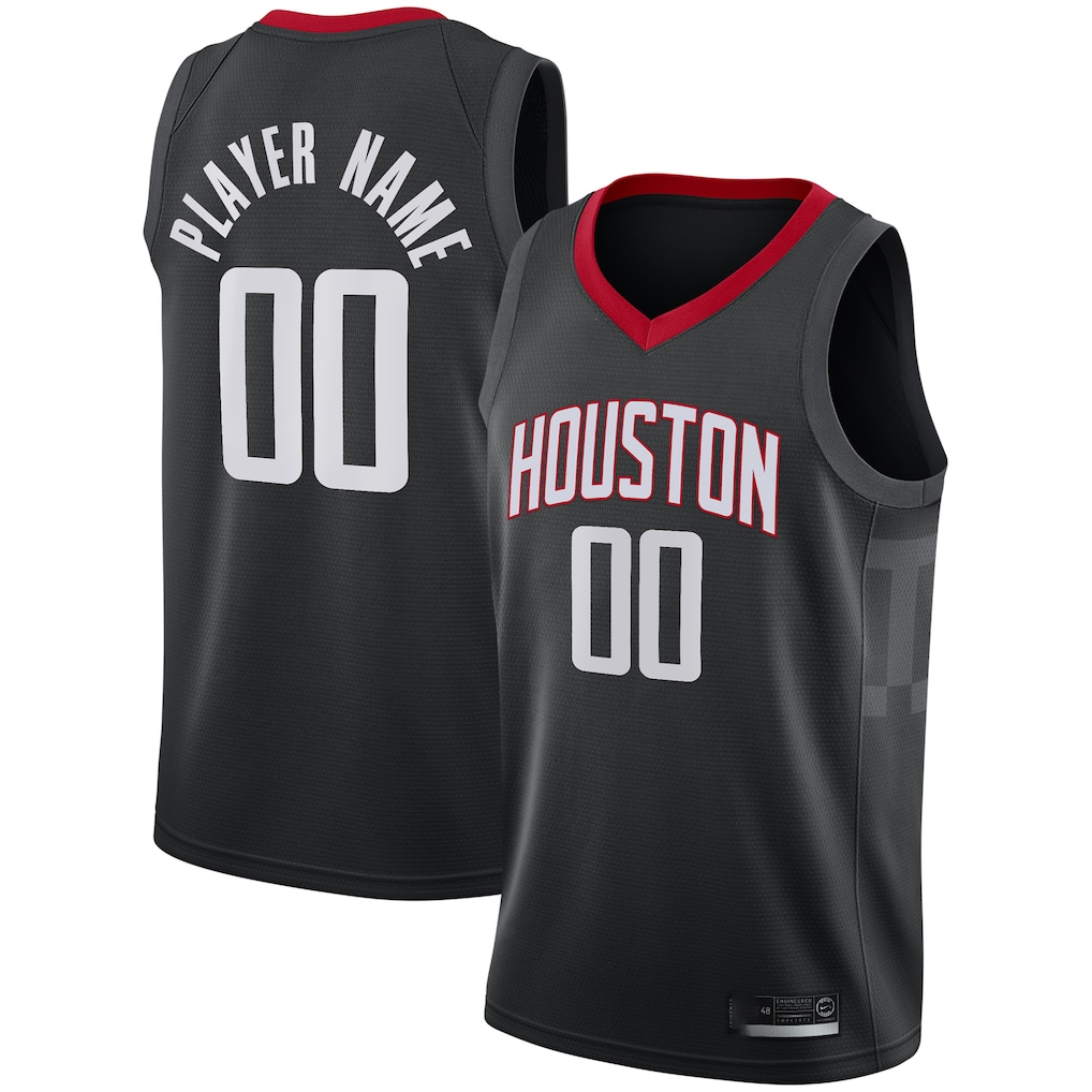 My Store Custom H.Rockets Black Swingman Stitched Jerseys- Statement Edition