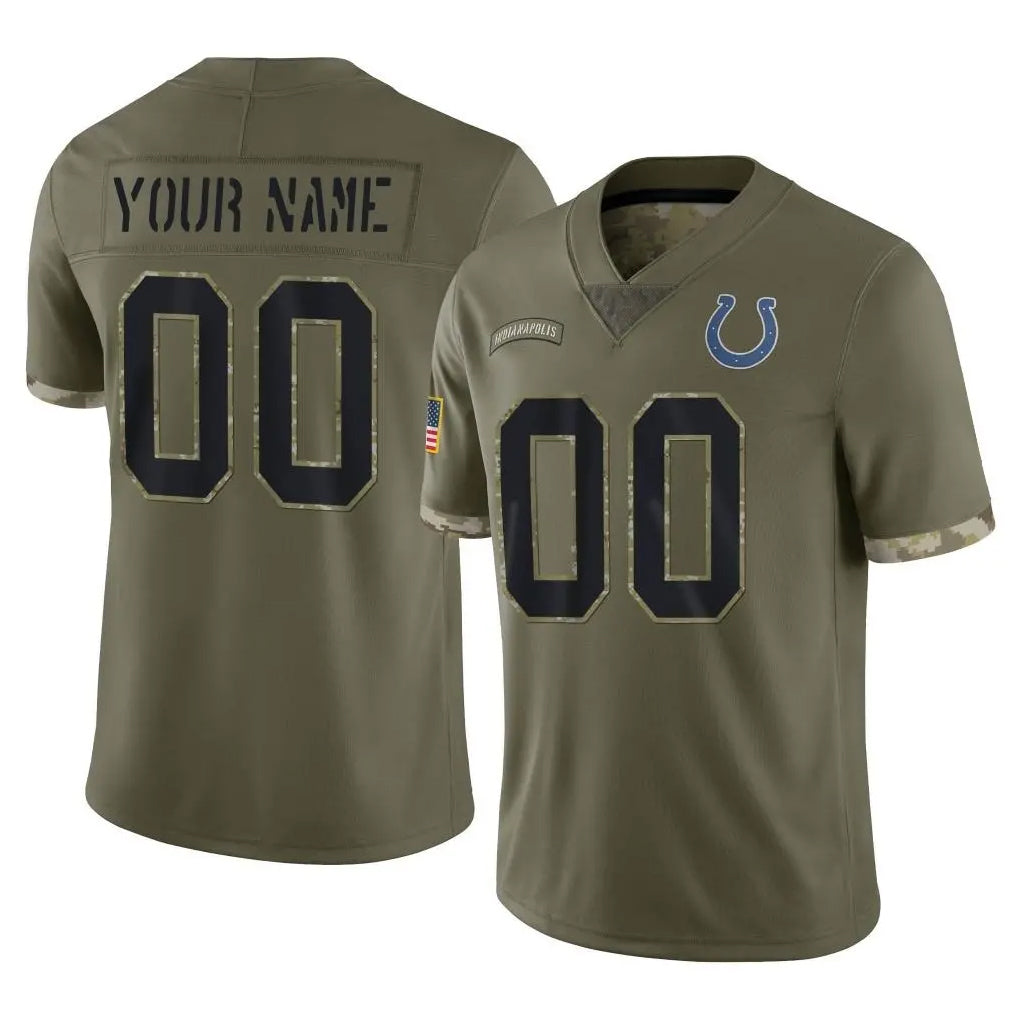 My Store Custom IN.Colts Olive Salute To Service Limited Any Name & Numbers Stitched Jerseys
