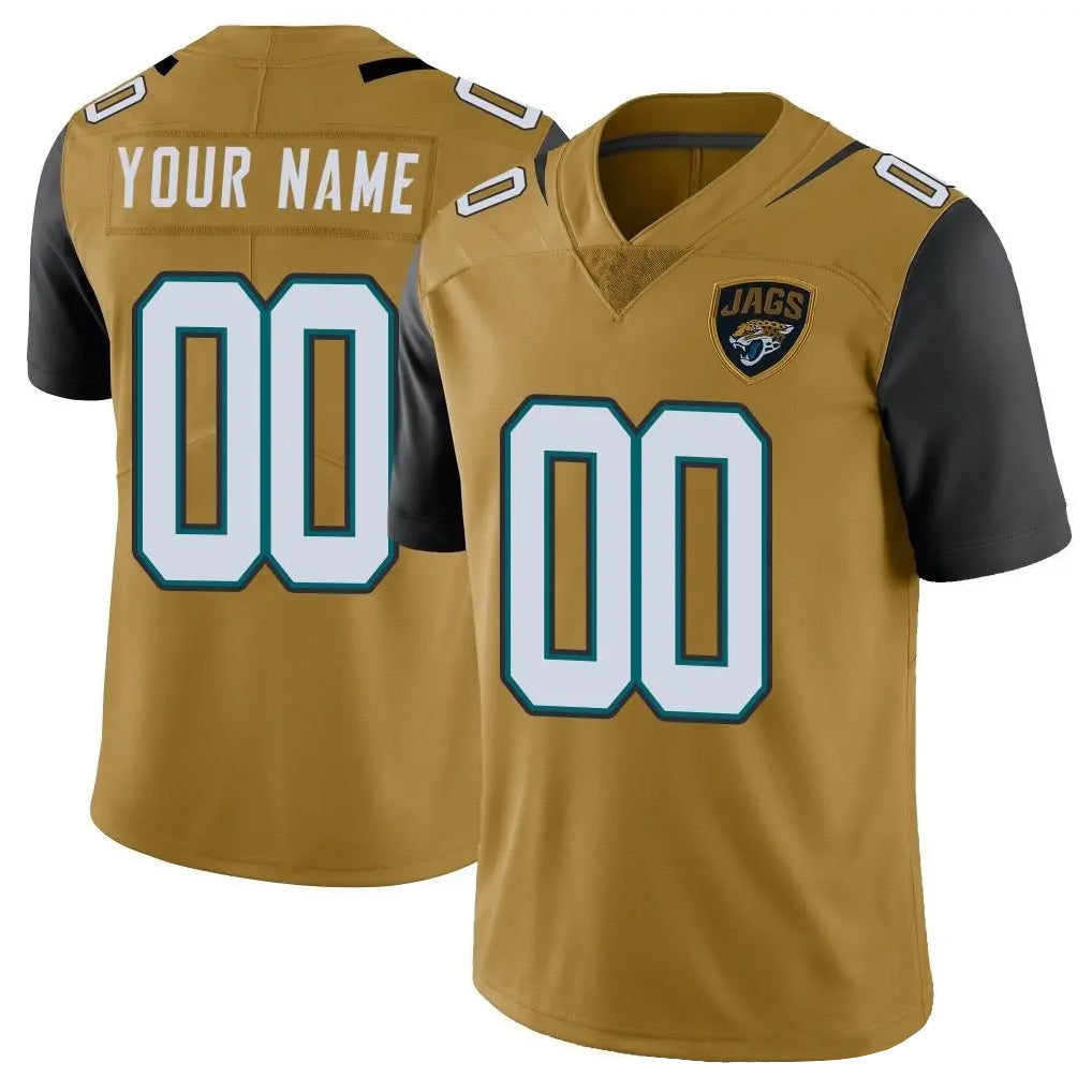 My Store Custom J.Jaguars Gold Vapor Limited Home Game Any Name & Numbers Stitched Jerseys
