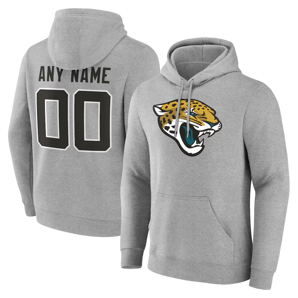 My Store Custom J.Jaguars Gray Pullover Hoodies Any Name & Numbers Limited Stitched Jerseys