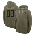 My Store Custom J.Jaguars Olive Salute to Service Pullover Hoodies Limited Any Name & Numbers Stitched Jerseys