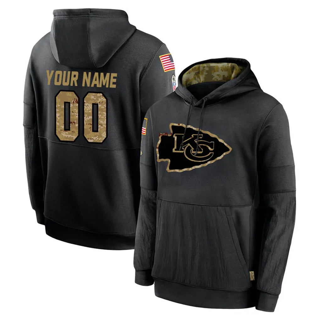 My Store Custom KC.Chiefs Black Salute to Service Hoodies Limited Game Any Name & Numbers Stitched Jerseys