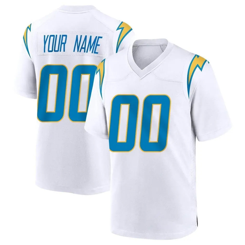 My Store Custom LA.Chargers White Home Game Any Name & Numbers Stitched Jerseys
