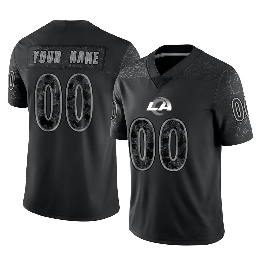 My Store Custom LA.Rams Black Limited Reflective Home Game Any Name & Numbers Stitched Jerseys