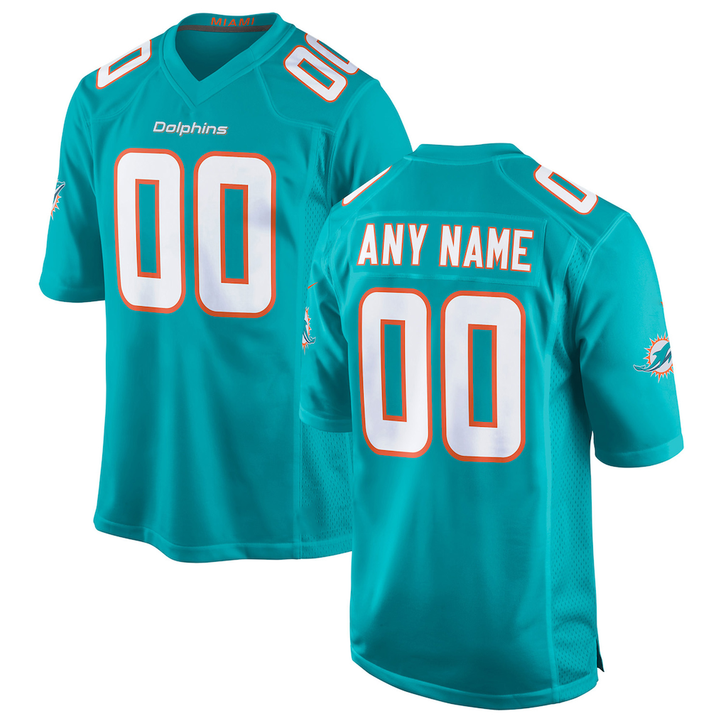 My Store Custom M.Dolphins Aqua Game Stitched Jerseys