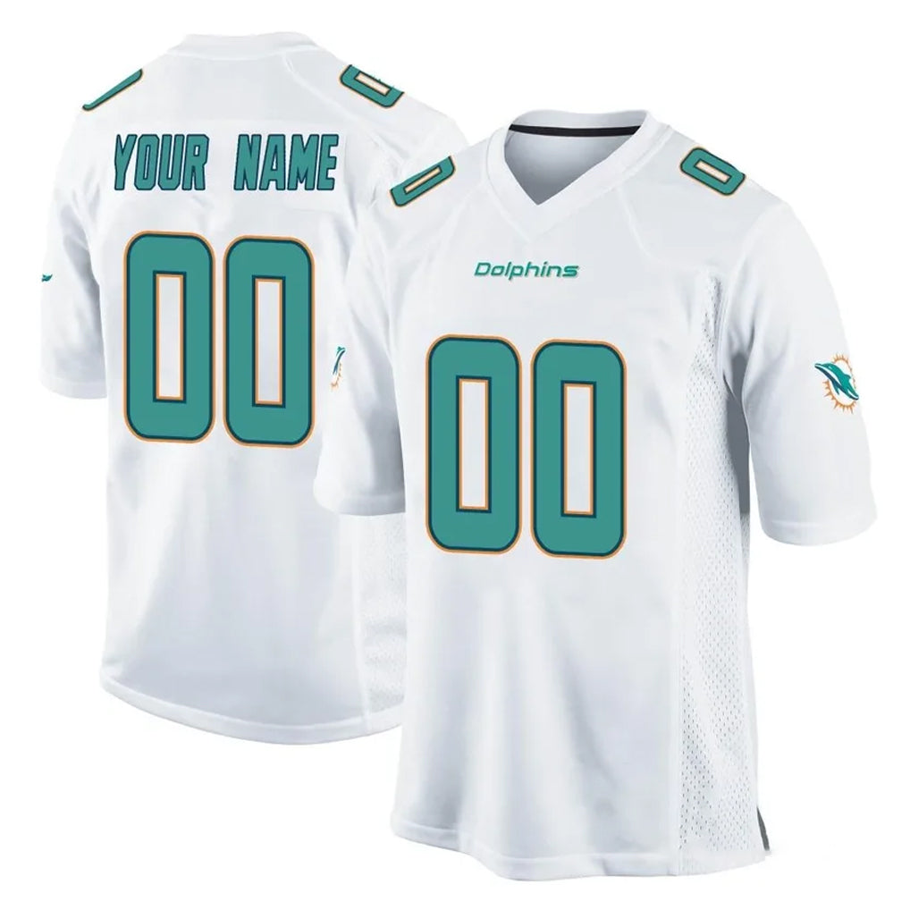 My Store Custom M.Dolphins White Home Game Any Name & Numbers Stitched Jerseys