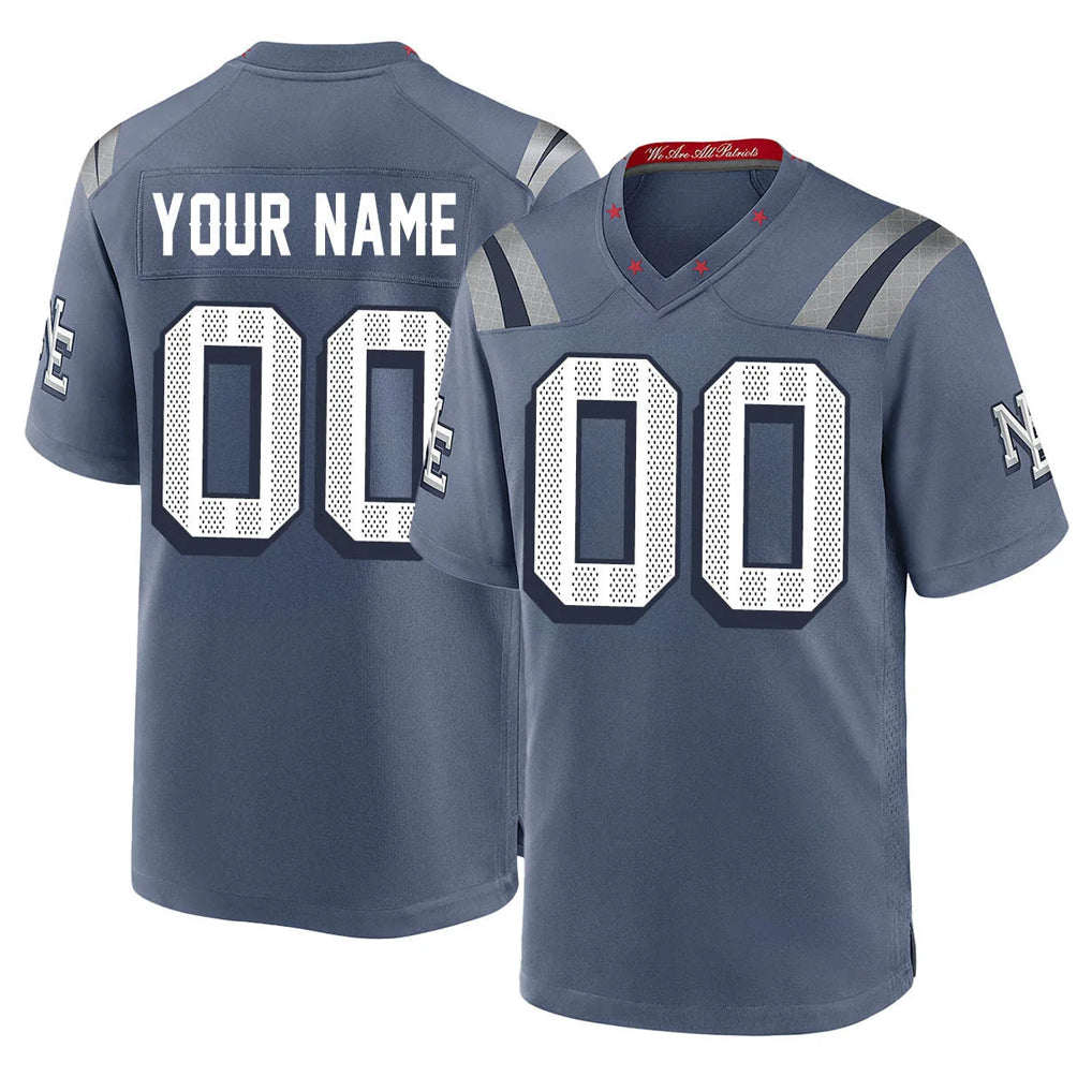 My Store Custom NE.Patriots Blue Rivalries Collection Home Game Any Name & Numbers Stitched Jerseys