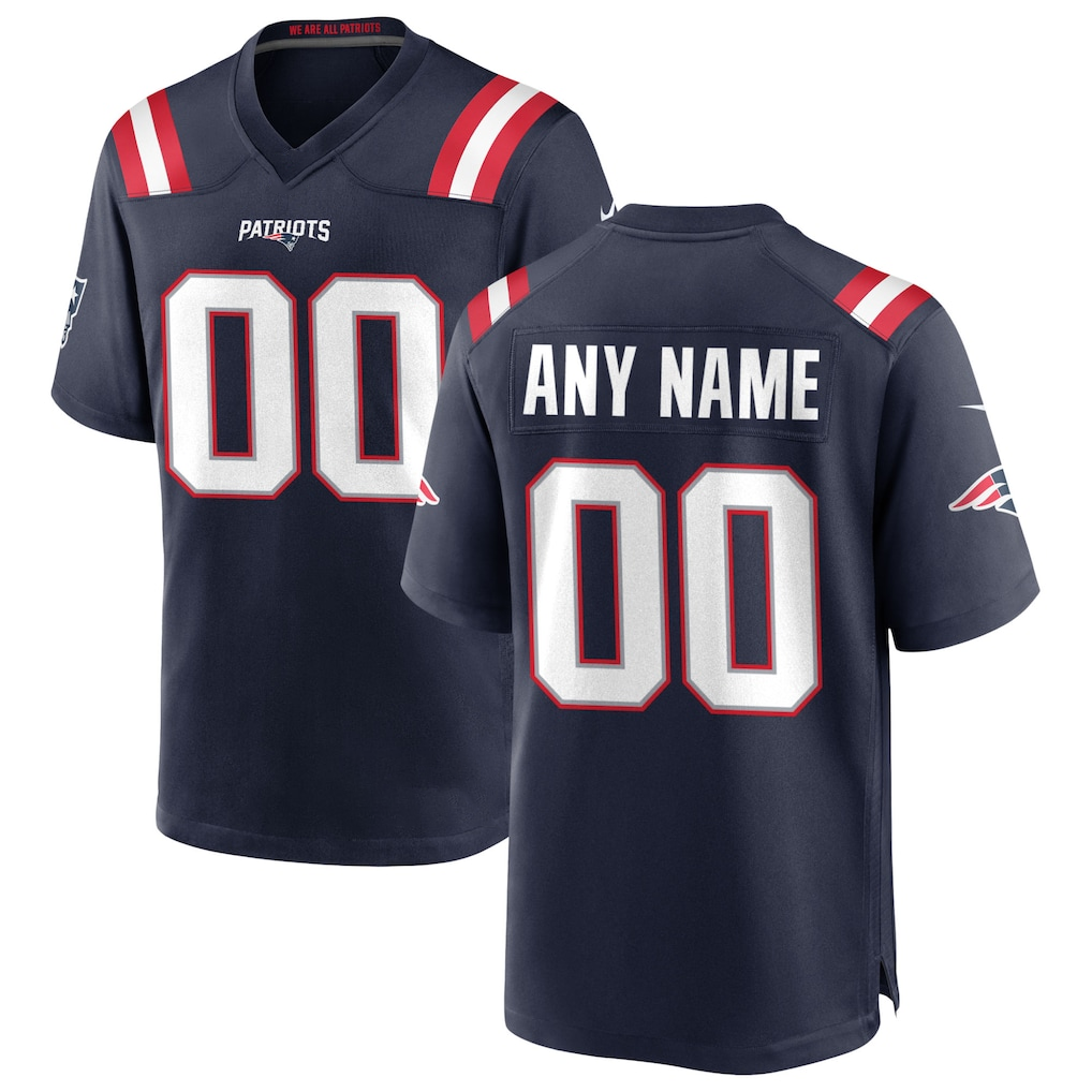 My Store Custom NE.Patriots  Navy Custom Game Stitched Jerseys