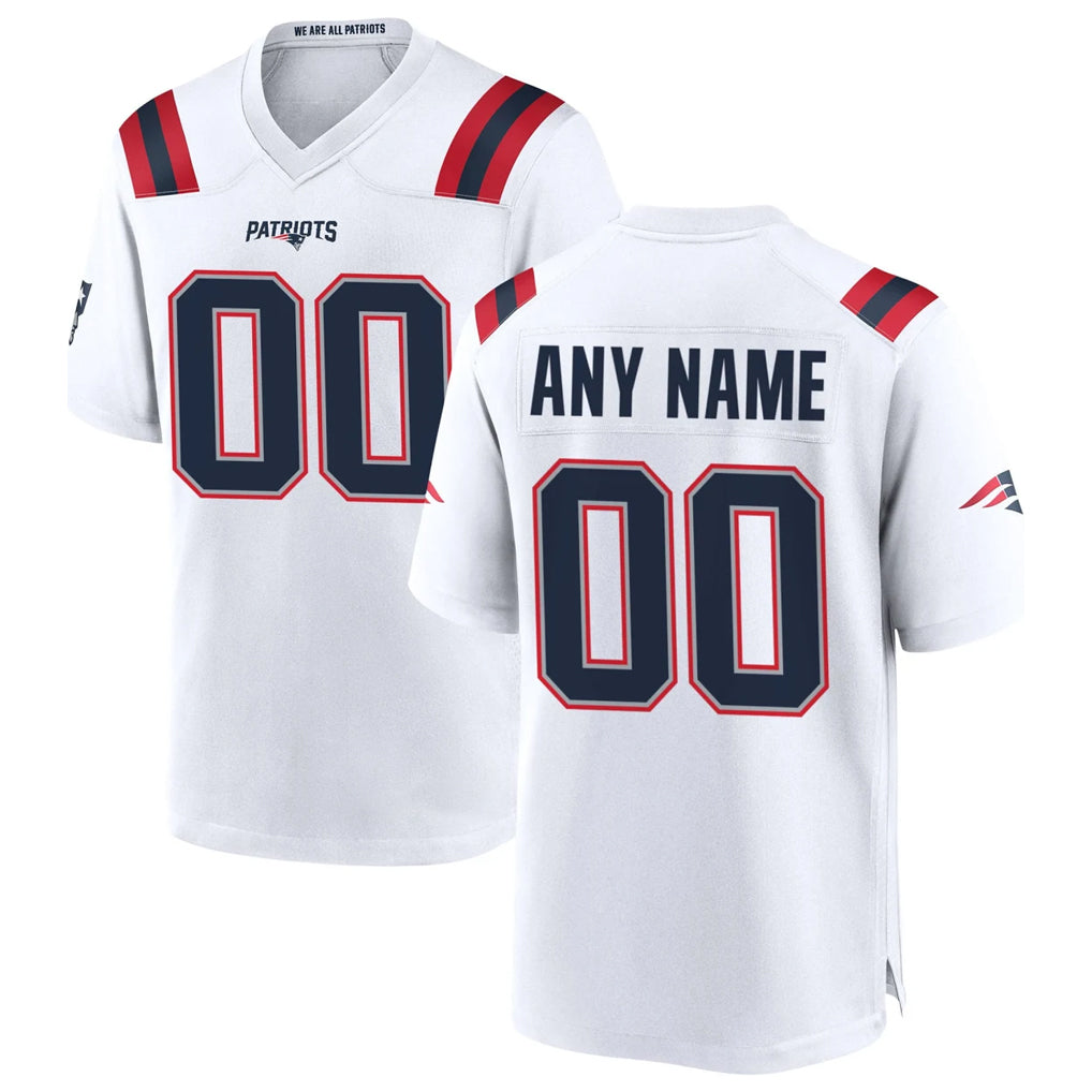 My Store Custom NE.Patriots White Home Game Any Name & Numbers Stitched Jerseys