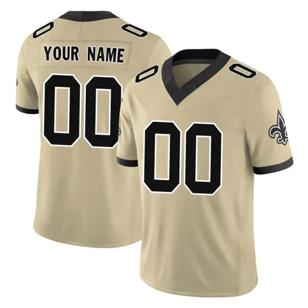 My Store Custom NO.Saints Gold Limited Vapor F.U.S.E. Home Game Any Name & Numbers Stitched Jerseys