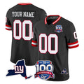 My Store Custom NY.Giants Black 100th Season & State Patch Vapor Limited Home Game Any Name & Numbers Stitched Jerseys