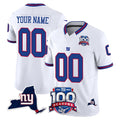 My Store Custom NY.Giants White 100th Season & State Patch Vapor Limited Home Game Any Name & Numbers Stitched Jerseys
