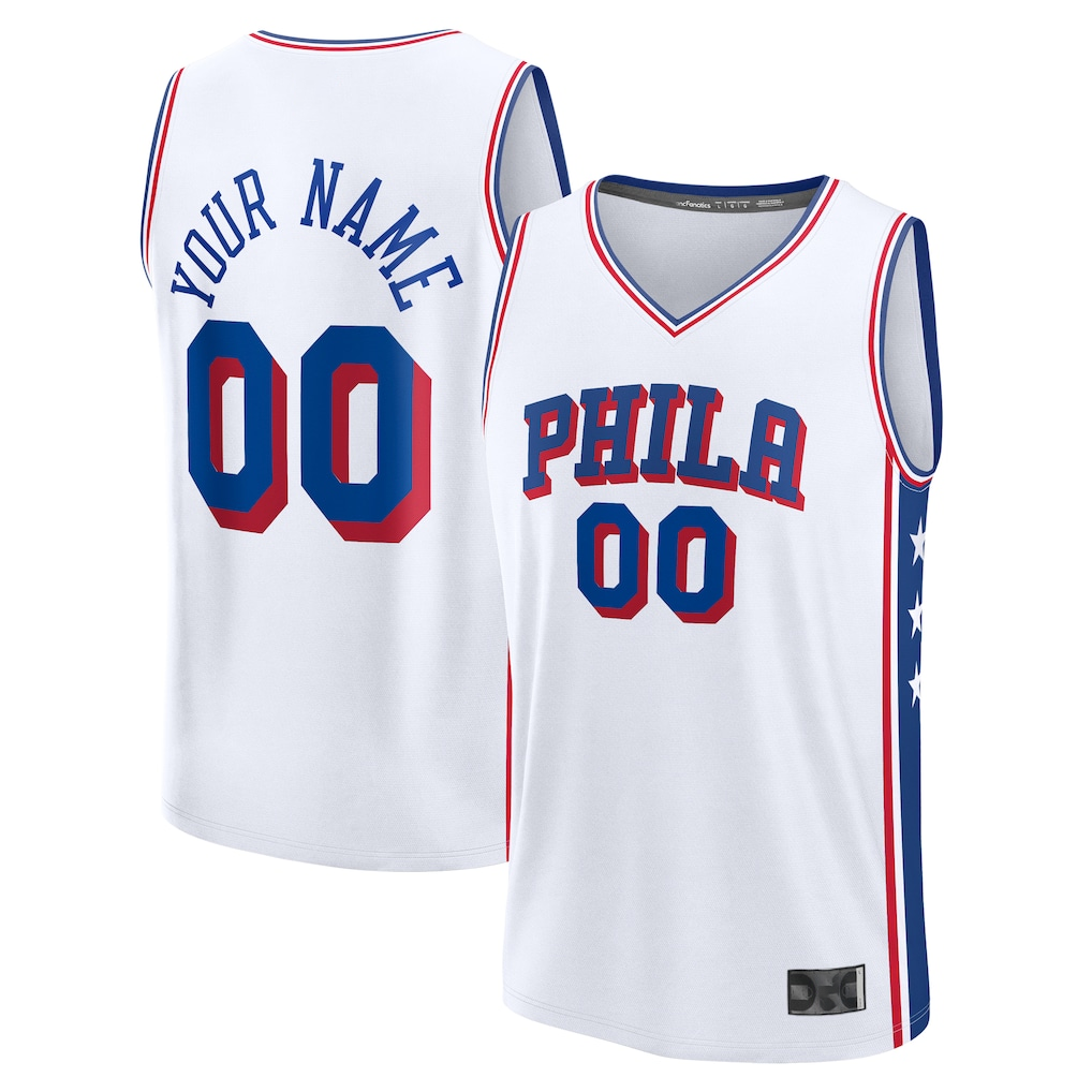 My Store Custom P.76ers  White Fast Break Jerseys - Association Edition