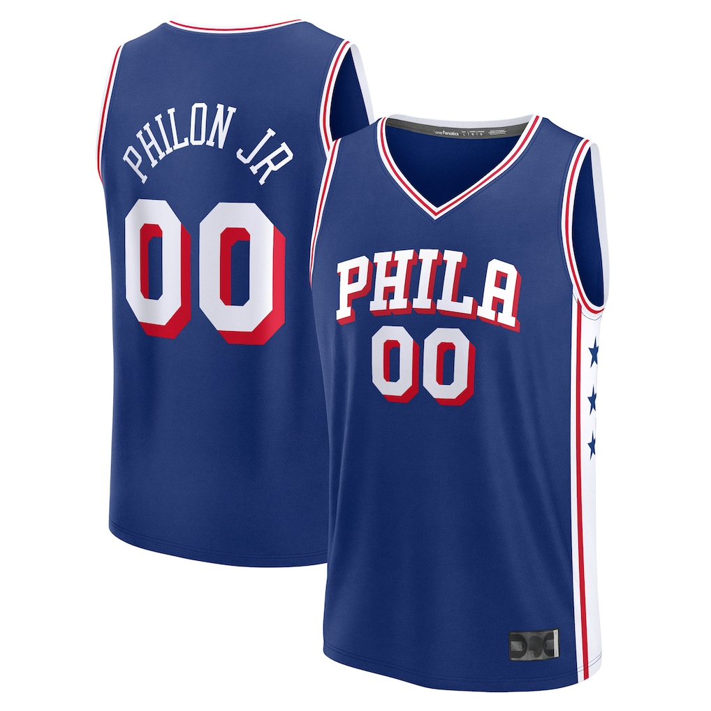 My Store Custom P.76ers Labaron Philon Jr  Royal 2026  Draft First Round Pick Fast Break Jerseys - Icon Edition