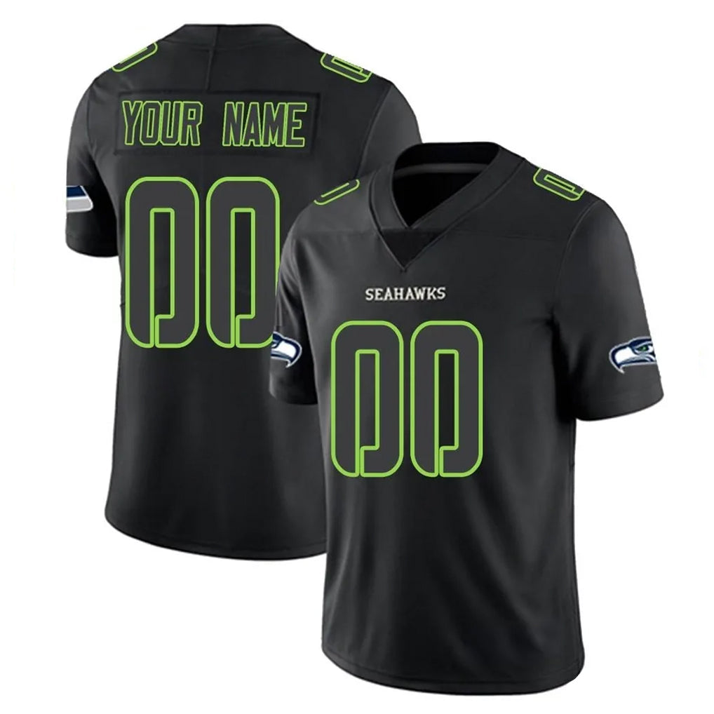 My Store Custom S.Seahawks Black Impact Limited Home Game Any Name & Numbers Stitched Jerseys