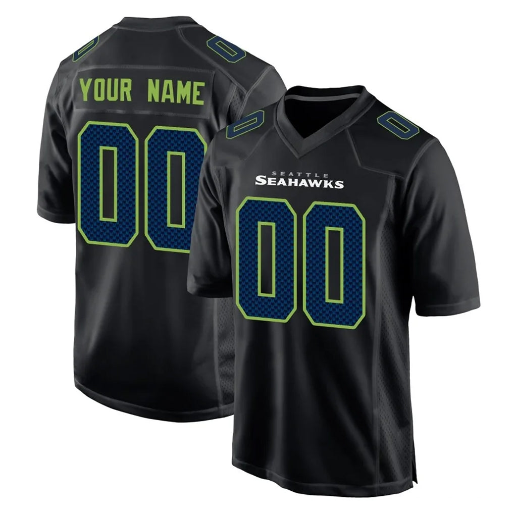 My Store Custom S.Seahawks Black Limited Fashion Home Game Any Name & Numbers Stitched Jerseys