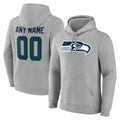 My Store Custom S.Seahawks Gray LOGO Pullover Hoodies Game Any Name & Numbers Stitched Jerseys