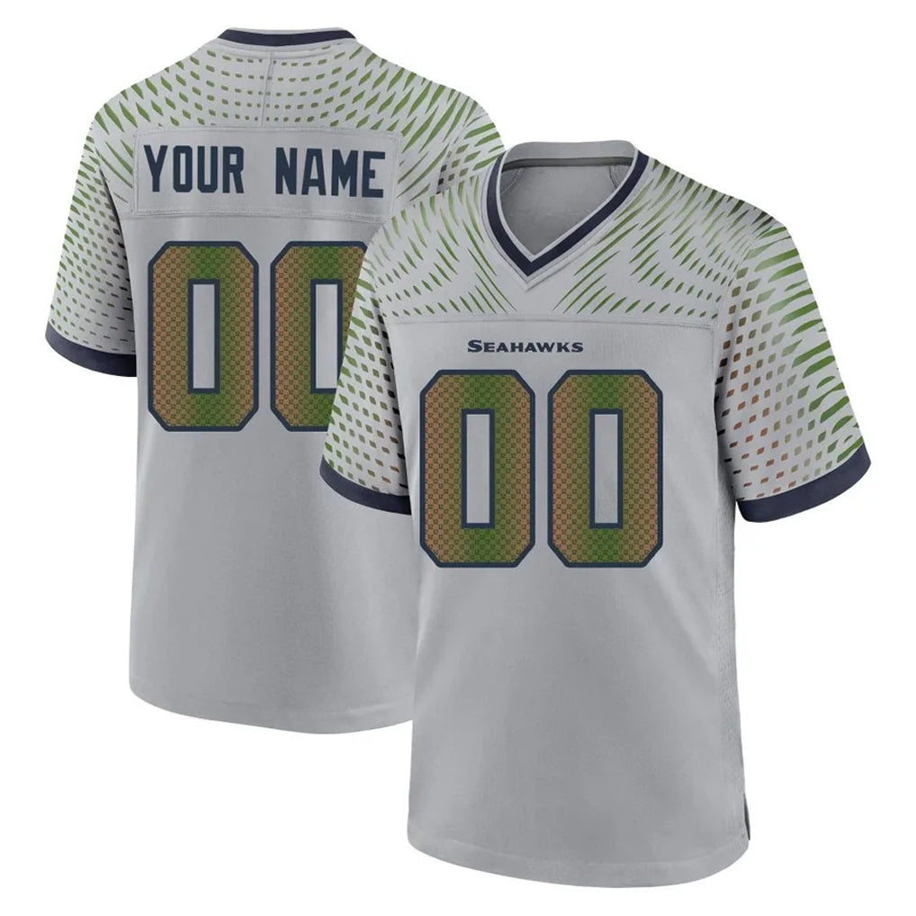 My Store Custom S.Seahawks Grey 2025 Rivalries Collection Home Game Any Name & Numbers Stitched Jerseys