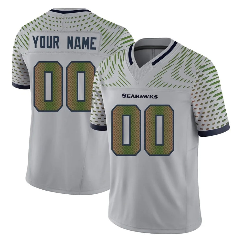 My Store Custom S.Seahawks Grey Limited 2025 Rivalries Collection Home Game Any Name & Numbers Stitched Jerseys