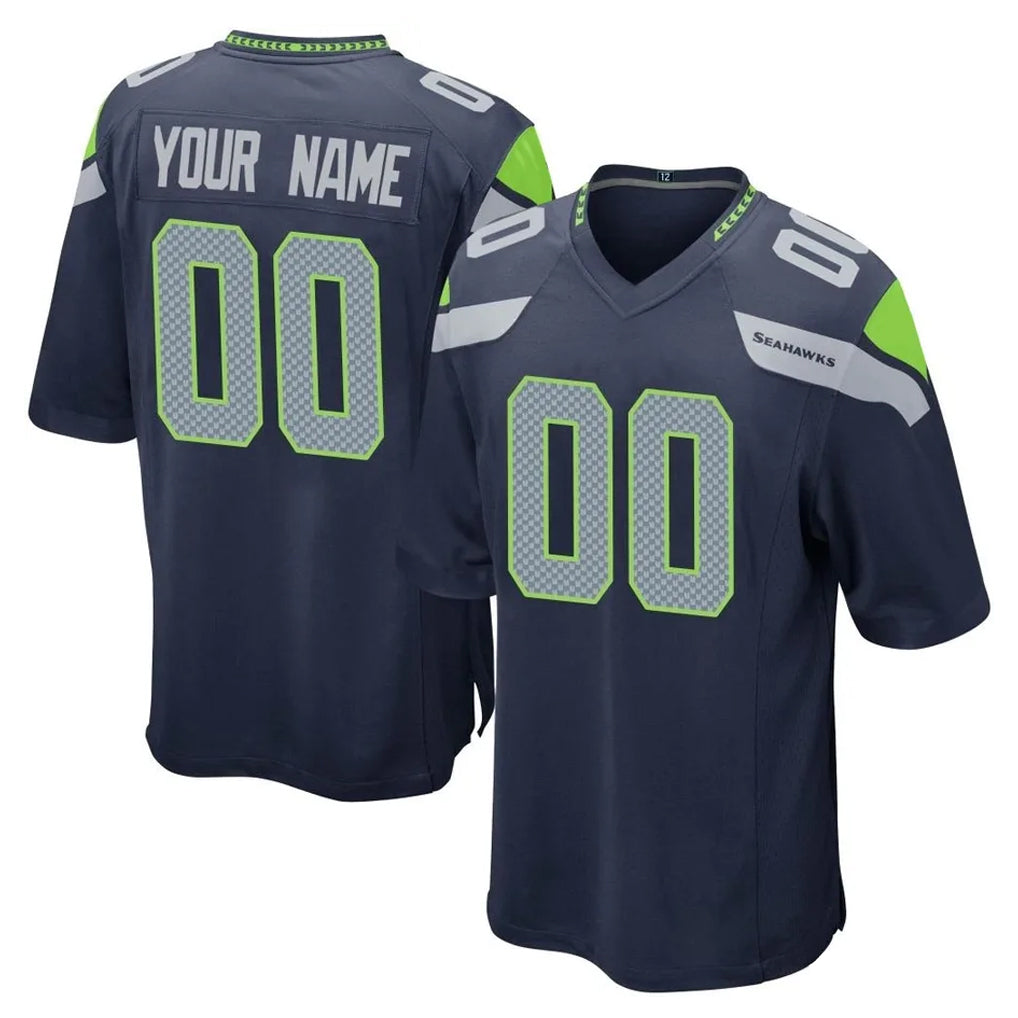 My Store Custom S.Seahawks Navy Home Game Any Name & Numbers Stitched Jerseys
