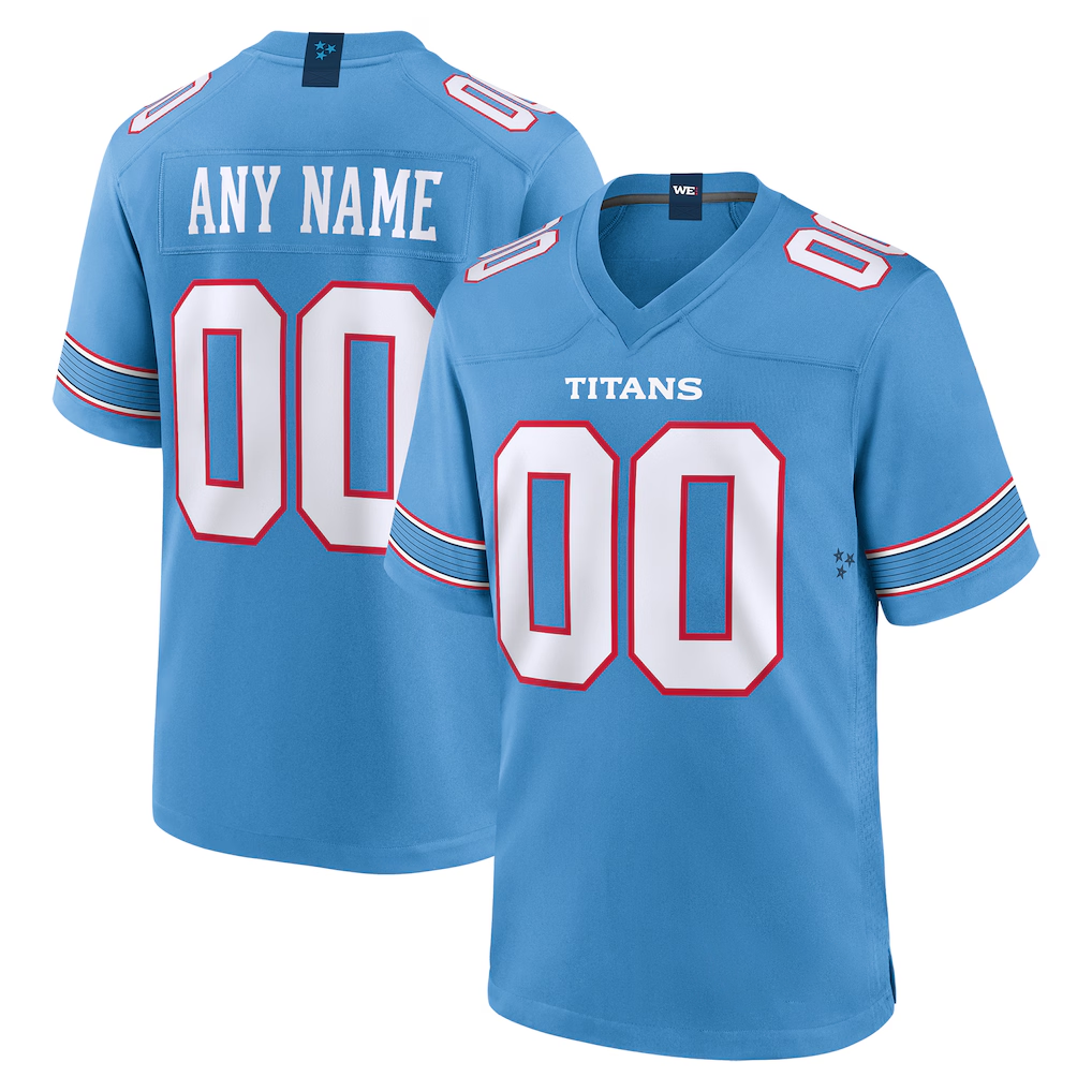 My Store Custom T.Titans Light Blue Game Stitched Jerseys