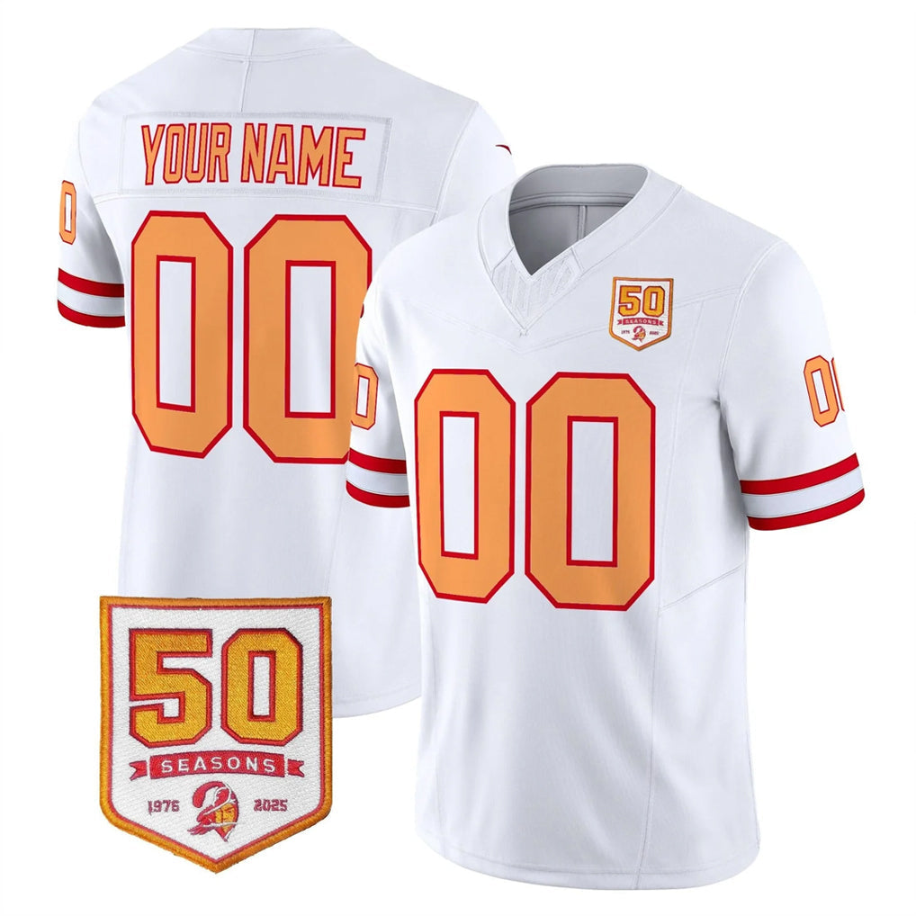 My Store Custom TB.Buccaneers 76' White Limited 2026 Season Vapor F.U.S.E. Home Game Any Name & Numbers Stitched Jerseys