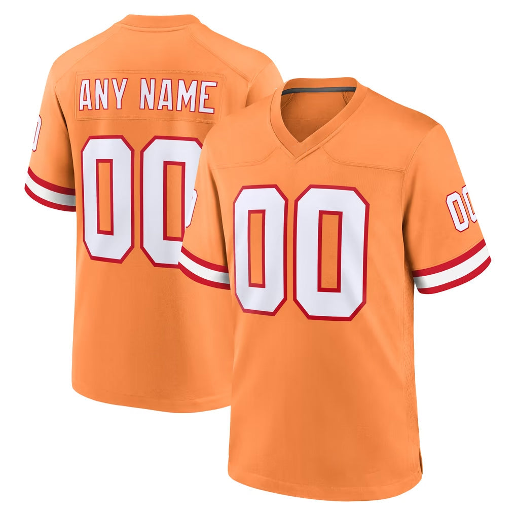 My Store Custom TB.Buccaneers Orange Throwback Home Game Any Name & Numbers Stitched Jerseys