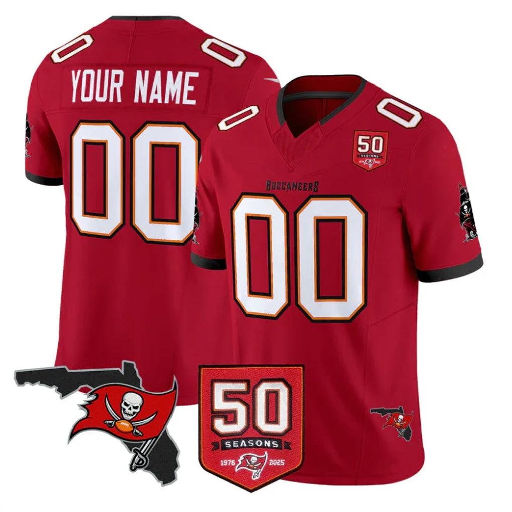 My Store Custom TB.Buccaneers Red Limited 2026 Season Vapor F.U.S.E. Home Game Any Name & Numbers Stitched Jerseys