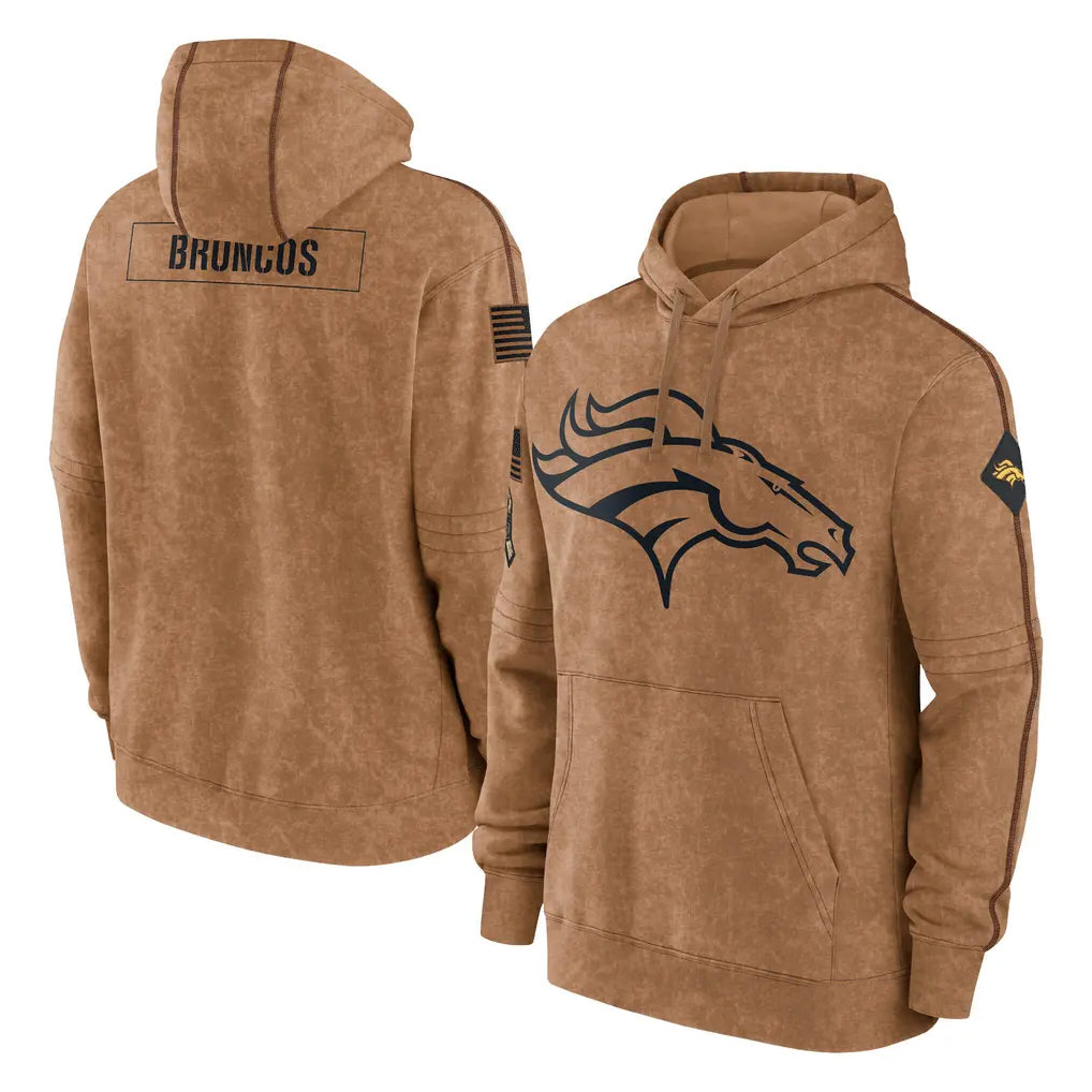 My Store D.Broncos Brown Salute to Service Hoodies Limited Game Blank Player Stitched Jerseys